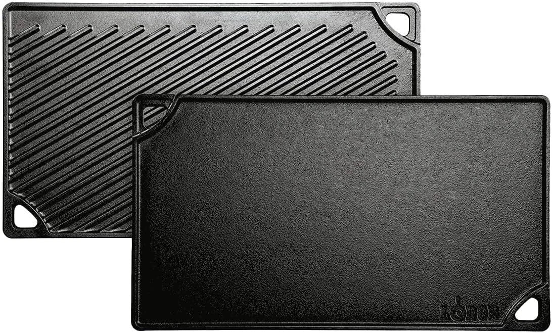 Cast Iron Rectangular Reversible Grill/Griddle, 9.5-Inch x 16.75-Inch, Black 07FC0E-D4 - KOEEK [1]