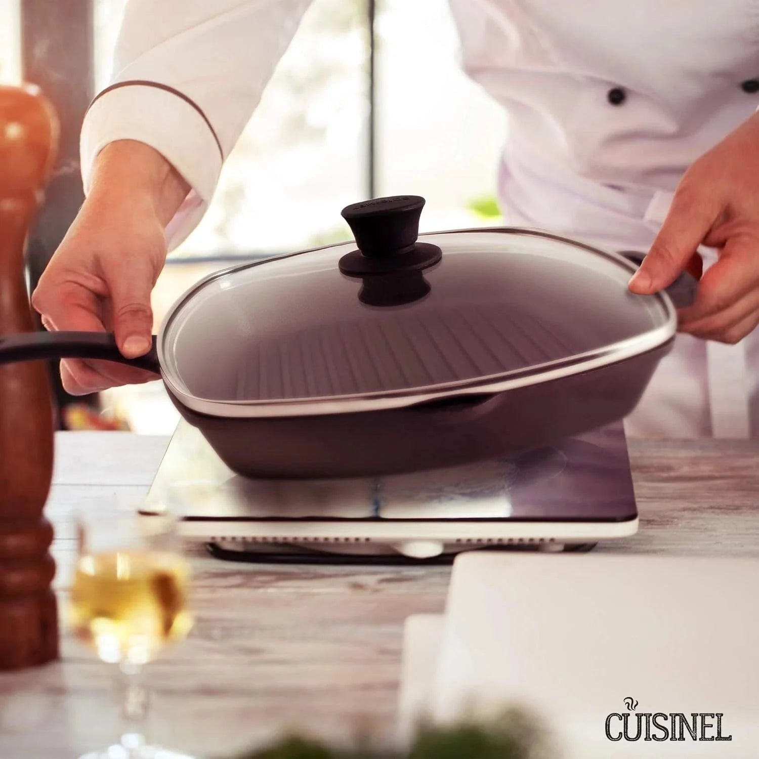 Cast Iron Square Grill Pan For Grilling, Frying, Stir-Frying 07FC0E-D4 - KOEEK [2]