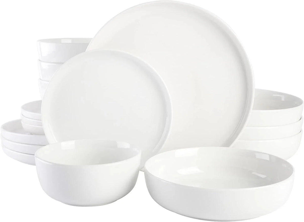 Ceramic Chip and Scratch Resistant Dinnerware Set, 4 Servings,Plate and Bowl Set 07FC0E-D4 - KOEEK [1]