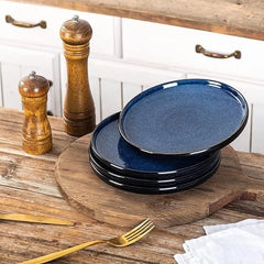 Ceramic Dinner Plates Set - Porcelain 10 Inch Flat Steak Pasta Pizza Plate Home 07FC0E-D4 - KOEEK [1]