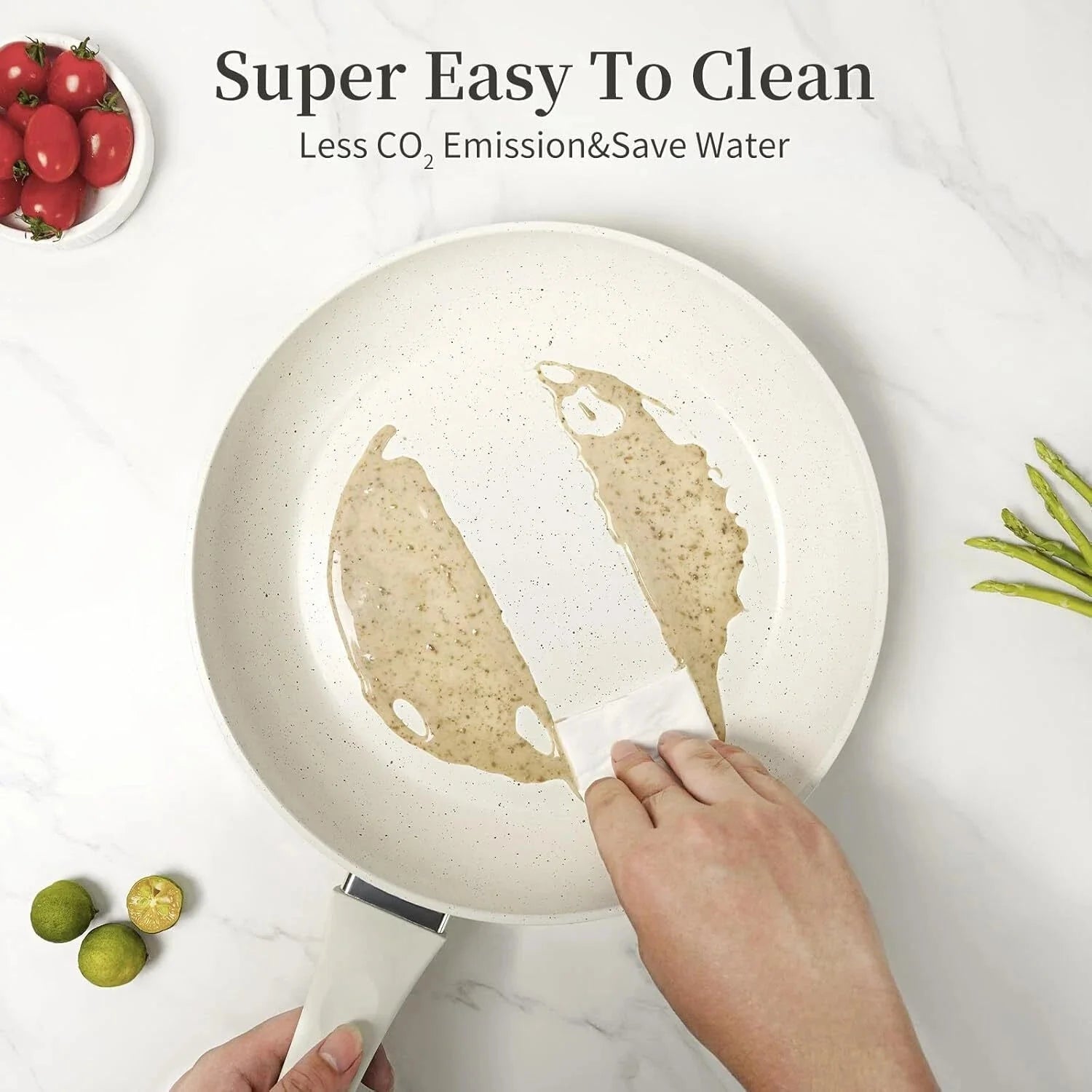 Ceramic Frying Pan Set with Lid , Induction Omelette Frying Pan Set 07FC0E-D4 - KOEEK [7]