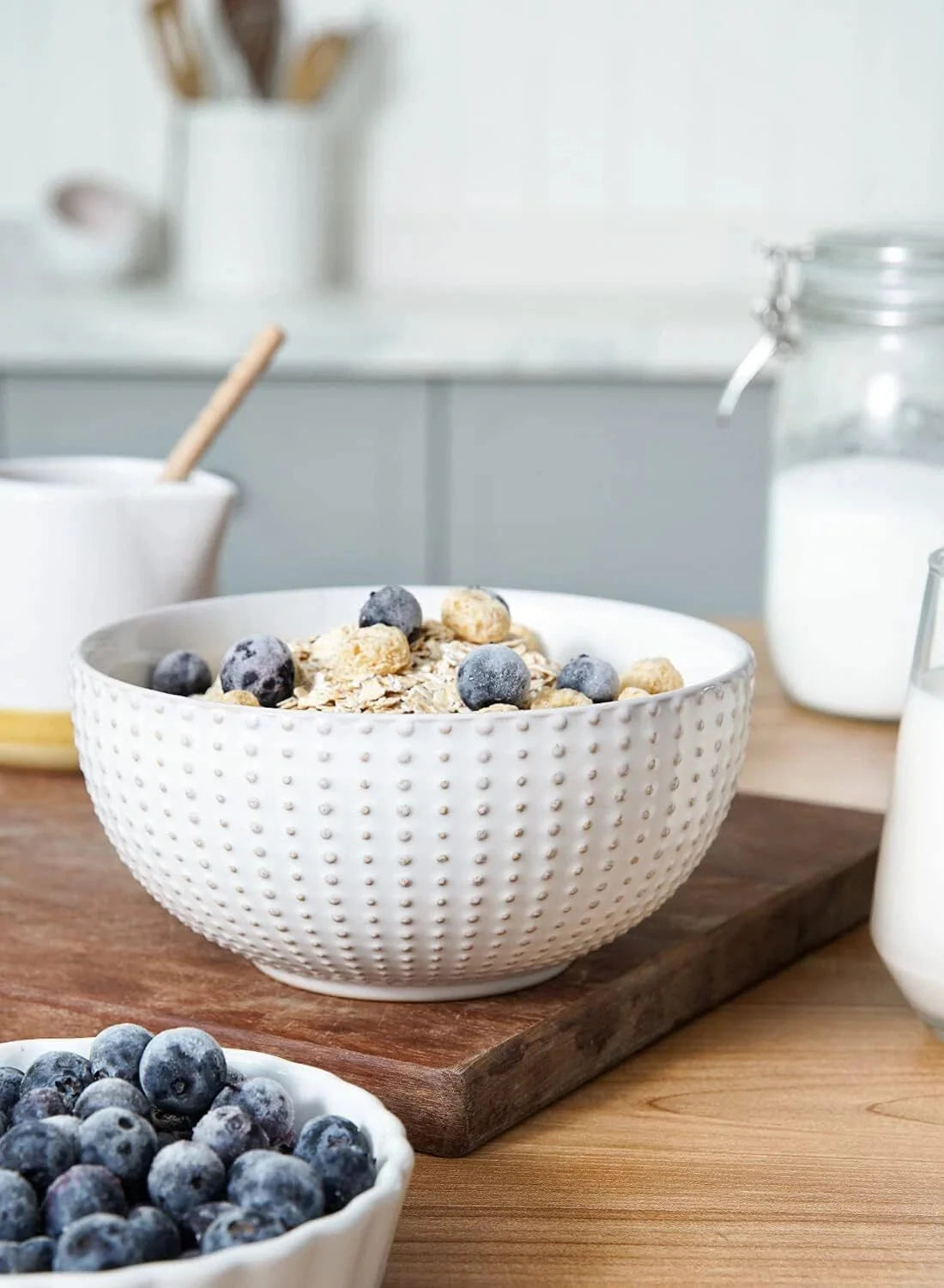 Cereal Bowl, 26 oz, Kitchen Ceramic Soup Bowl, 6 inch, Set of 4, Arctic White 07FC0E-D4 - KOEEK [3]