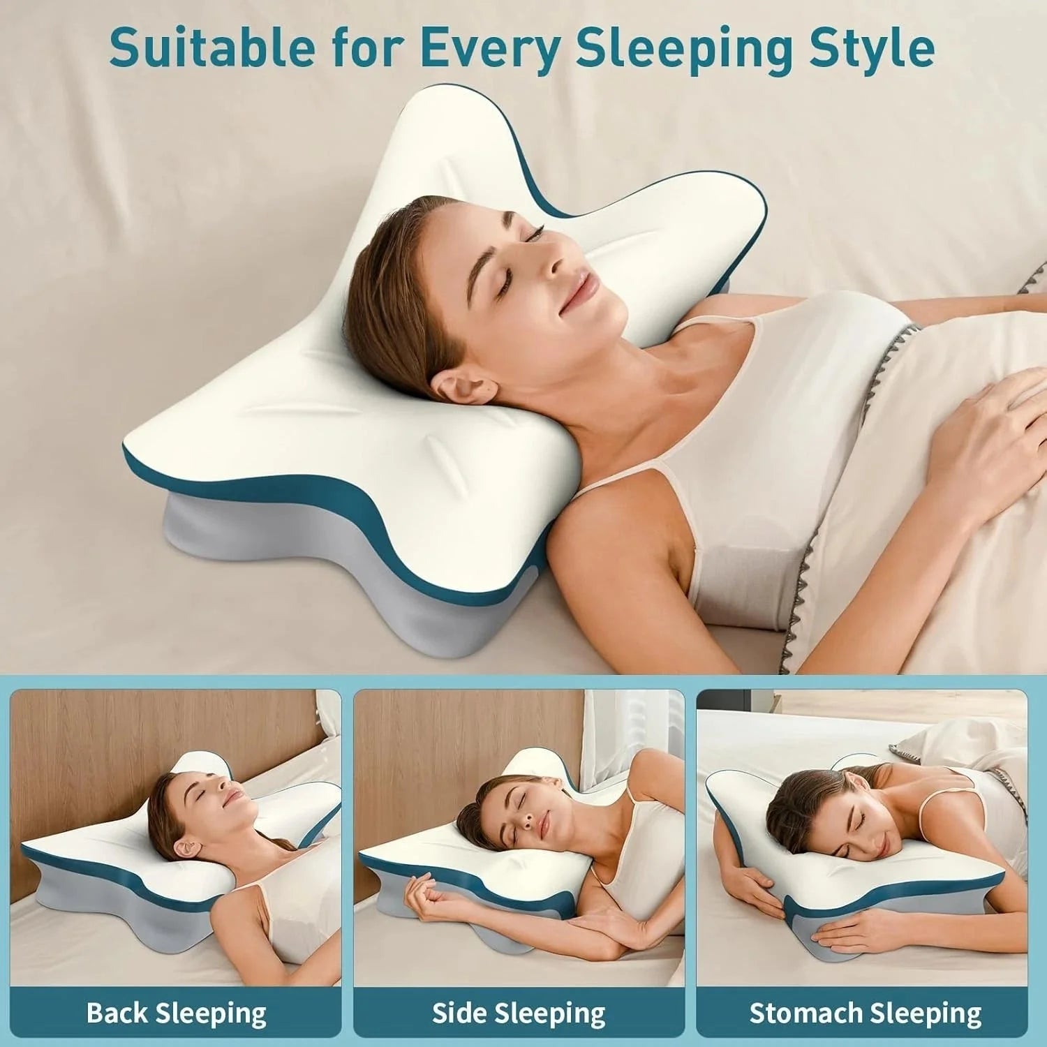 Cervical pillow, relieves neck pain - Ergonomic neck pillow 07FC0E-D4 - KOEEK [7]