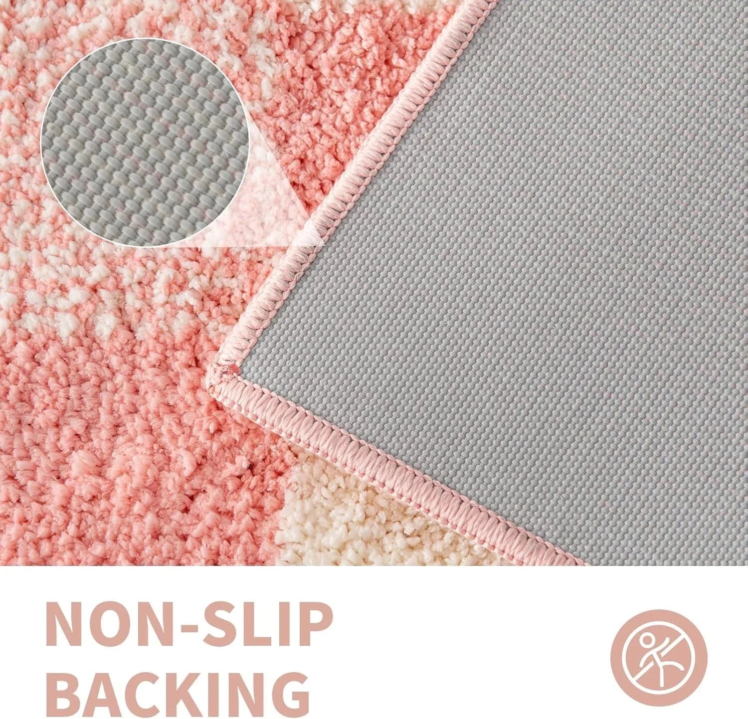 Checkered Bath mats for Bathroom Non Slip, Fluffy Absorbent Microfiber Bath mat 07FC0E-D4 - KOEEK [6]