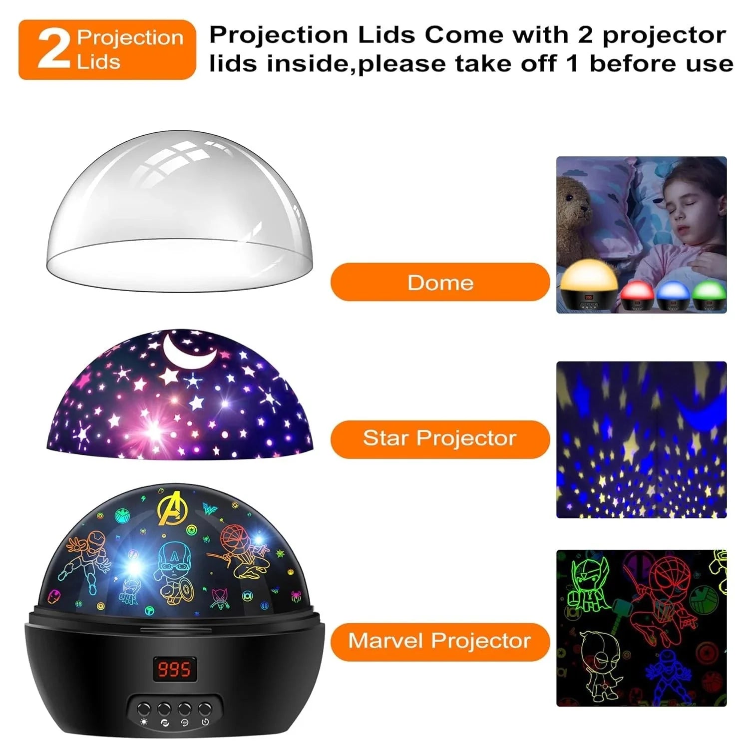 Children's Projection Lamp Superhero Toy Suitable for Boys Aged 5-7 07FC0E-D4 - KOEEK [5]