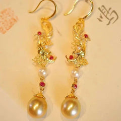 Chinese Gold Filigree Enamel Phoenix Tassel Earrings Hanfu Cheongsam Jewelry 07FC0E-D4 - KOEEK [3]