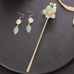 Chinese Hanfu Hair Pin And Earrings Set Traditional Costume Jewelry Women 07FC0E-D4 - KOEEK [2]