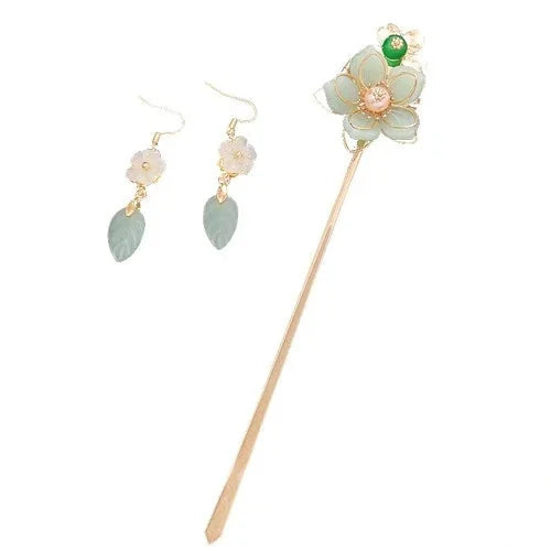 Chinese Hanfu Hair Pin And Earrings Set Traditional Costume Jewelry Women 07FC0E-D4 - KOEEK [5]