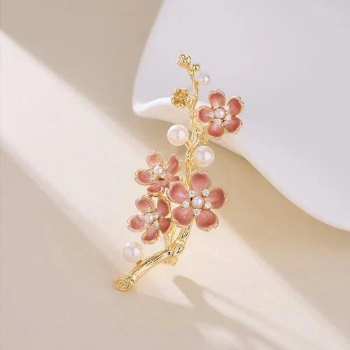 Chinese Plum Blossom Enamel Brooch Vintage Style Hanfu Pin Elegant Accessory 07FC0E-D4 - KOEEK [7]
