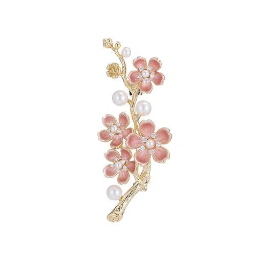 Chinese Plum Blossom Enamel Brooch Vintage Style Hanfu Pin Elegant Accessory 07FC0E-D4 - KOEEK [8]