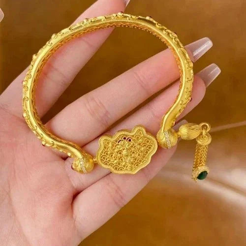Chinese Style Dragon Phoenix Peace Bangle Detachable Jewelry Set Gift 07FC0E-D4 - KOEEK [4]