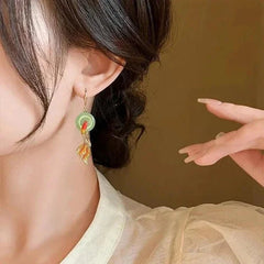 Chinese Style Feng Shui Koi Fish Earrings Studs for Women 07FC0E-D4 - KOEEK [3]