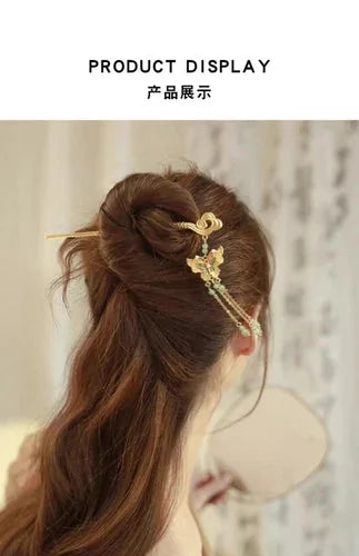Chinese Style Filigree Cloisonné Butterfly Cloud Tassel Enamel Hairpin 07FC0E-D4 - KOEEK [7]
