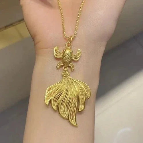 Chinese Style Filigree Koi Fish Necklace Vintage Elegant Necklace Gift 07FC0E-D4 - KOEEK [1]
