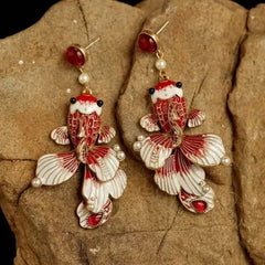 Chinese Style Koi Dangle Earrings Vintage  Year Ear Jewelry For Women 07FC0E-D4 - KOEEK [1]