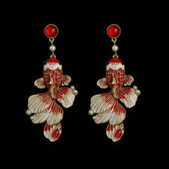Chinese Style Koi Dangle Earrings Vintage  Year Ear Jewelry For Women 07FC0E-D4 - KOEEK [2]