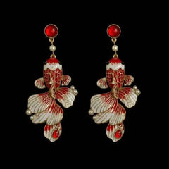 Chinese Style Koi Dangle Earrings Vintage  Year Ear Jewelry For Women 07FC0E-D4 - KOEEK [4]