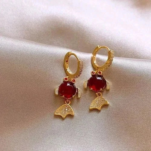 Chinese Style Koi Fish Earrings Red Stud Earrings  Year Jewelry for Women 07FC0E-D4 - KOEEK [2]