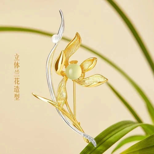 Chinese Style Orchid Brooch Exquisite Hanfu Qipao Suit Flower 07FC0E-D4 - KOEEK [1]