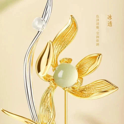 Chinese Style Orchid Brooch Exquisite Hanfu Qipao Suit Flower 07FC0E-D4 - KOEEK [2]