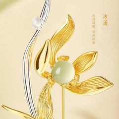 Chinese Style Orchid Brooch Exquisite Hanfu Qipao Suit Flower 07FC0E-D4 - KOEEK [2]