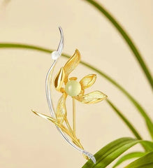 Chinese Style Orchid Brooch Exquisite Hanfu Qipao Suit Flower 07FC0E-D4 - KOEEK [3]