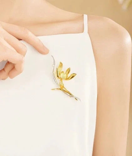 Chinese Style Orchid Brooch Exquisite Hanfu Qipao Suit Flower 07FC0E-D4 - KOEEK [7]
