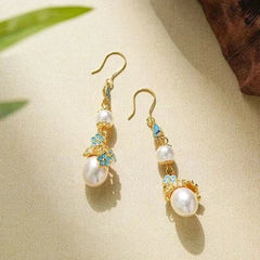 Chinese Style Pearl Tassel Earrings Vintage Qipao Hanfu Jewelry 07FC0E-D4 - KOEEK [3]