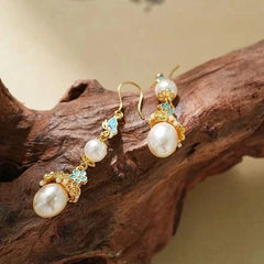 Chinese Style Pearl Tassel Earrings Vintage Qipao Hanfu Jewelry 07FC0E-D4 - KOEEK [4]