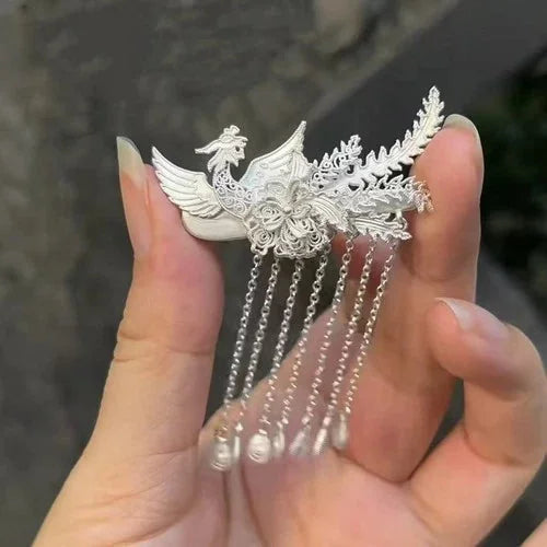 Chinese Style Phoenix Hair Clip Vintage  Oriental Hanfu Accessory 07FC0E-D4 - KOEEK [1]