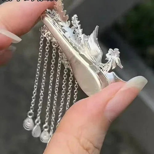 Chinese Style Phoenix Hair Clip Vintage  Oriental Hanfu Accessory 07FC0E-D4 - KOEEK [3]