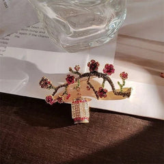 Chinese Style Plum Blossom Brooch Vintage Rhinestone Pin Suit Cheongsam Jewelry 07FC0E-D4 - KOEEK [1]