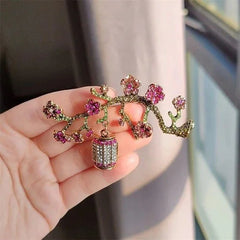 Chinese Style Plum Blossom Brooch Vintage Rhinestone Pin Suit Cheongsam Jewelry 07FC0E-D4 - KOEEK [3]