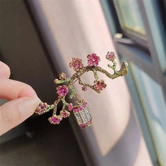 Chinese Style Plum Blossom Brooch Vintage Rhinestone Pin Suit Cheongsam Jewelry 07FC0E-D4 - KOEEK [4]