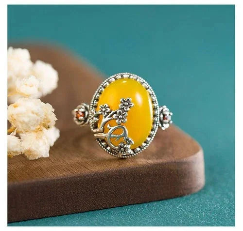 Chinese Style Plum Blossom Open Ring Women Adjustable Vintage Fashion Jewelry 07FC0E-D4 - KOEEK [5]