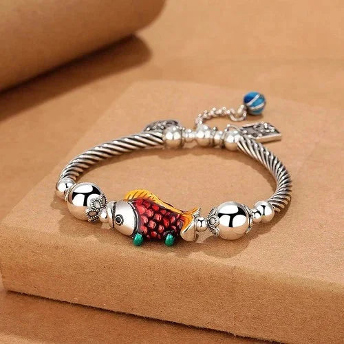 Chinese Style Vintage Ethnic Koi Fish Bracelet Handmade Creative Jewelry 07FC0E-D4 - KOEEK [2]