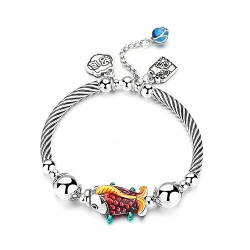 Chinese Style Vintage Ethnic Koi Fish Bracelet Handmade Creative Jewelry 07FC0E-D4 - KOEEK [5]