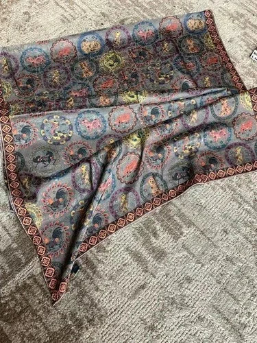Chinese Zodiac Scarf 70x180cm  Chinese Style Shawl Wrap Neck Scarf Women 07FC0E-D4 - KOEEK [5]