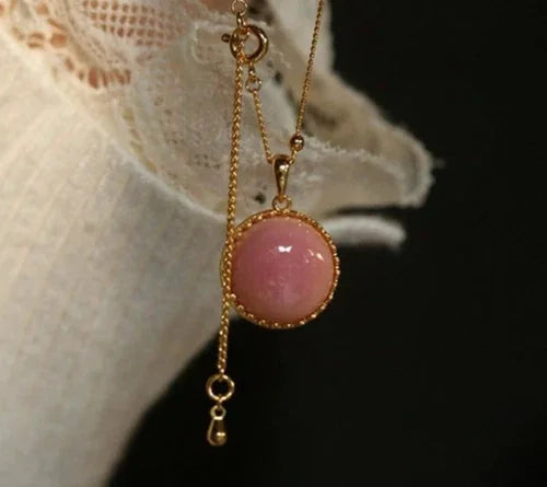 Classic 18mmnatural Pink Conch Pearl Pendant 18inch S925 Women Gift 07FC0E-D4 - KOEEK [1]