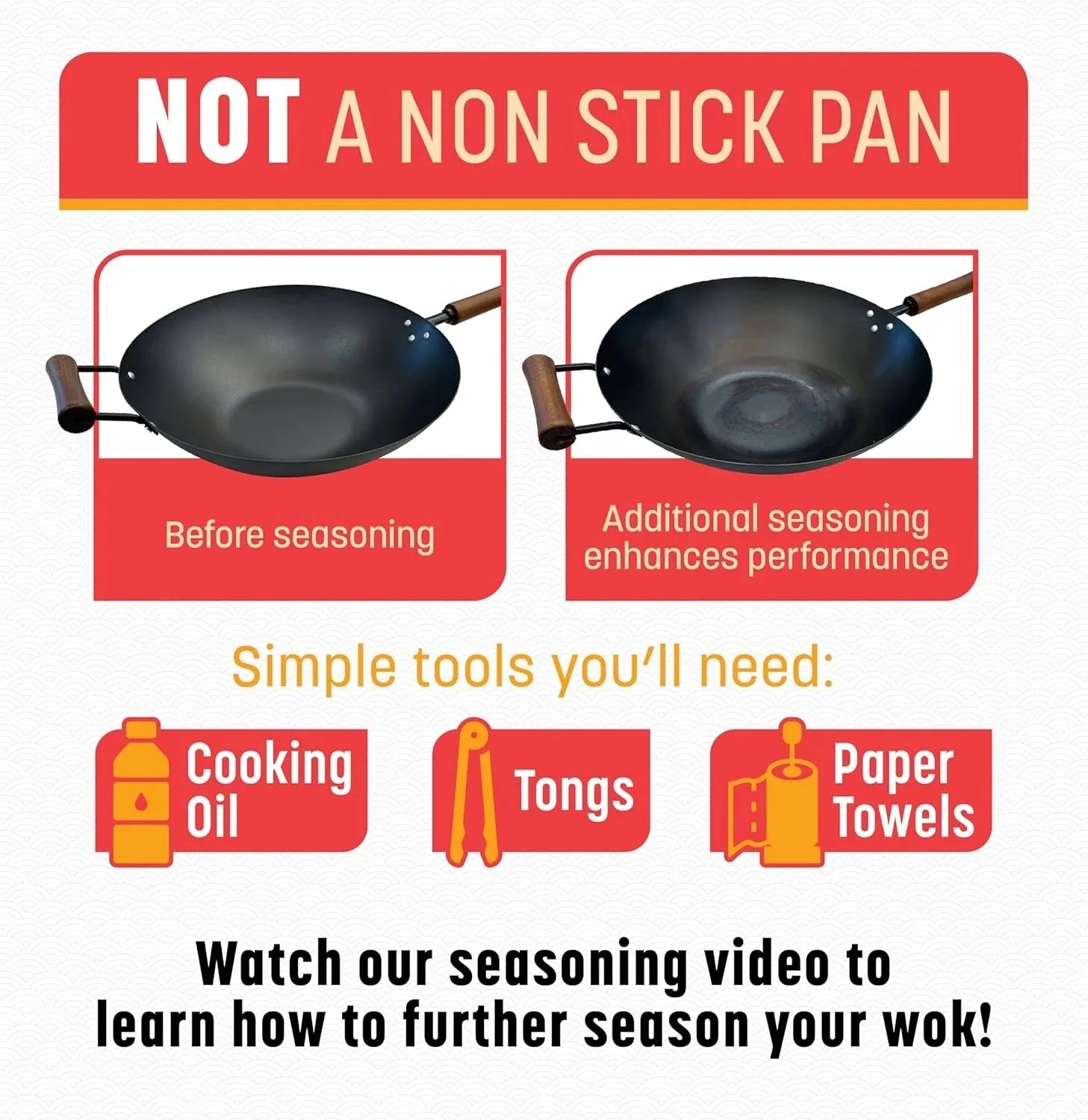 Classic Series 9.5-Inch Preseasoned Carbon Steel Stir Fry Pan 07FC0E-D4 - KOEEK [3]