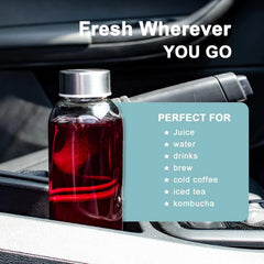Clear Glass Bottles with Lids 18 oz, Reusable Glass Water Bottles with Stainless 07FC0E-D4 - KOEEK [3]
