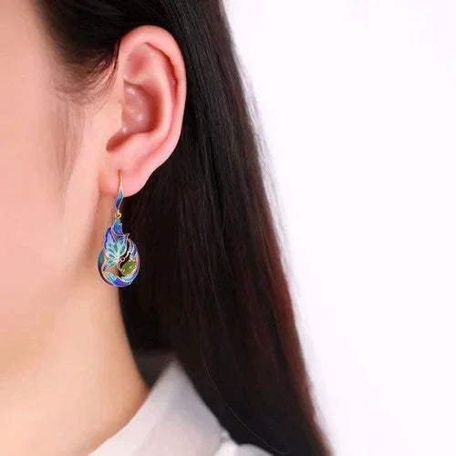 Cloisonné Butterfly Earrings Chinese Ethnic Vintage Enamel Jewelry 07FC0E-D4 - KOEEK [3]