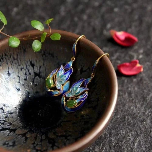 Cloisonné Butterfly Earrings Chinese Ethnic Vintage Enamel Jewelry 07FC0E-D4 - KOEEK [4]