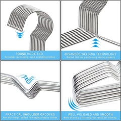 Clothes Hangers Coat 50 Pack 17.7 Inch Large Bulk Wire Hanger Non-Slip Heavy 07FC0E-D4 - KOEEK [2]