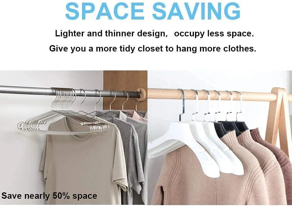 Clothes Hangers Coat 50 Pack 17.7 Inch Large Bulk Wire Hanger Non-Slip Heavy 07FC0E-D4 - KOEEK [7]