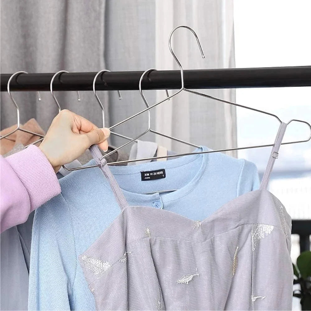 Clothes Hangers Coat 50 Pack 17.7 Inch Large Bulk Wire Hanger Non-Slip Heavy 07FC0E-D4 - KOEEK [8]