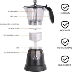 Coffee Maker, 6 Cup Electric Espresso Machine, Home Travel Coffee Gifts 07FC0E-D4 - KOEEK [3]