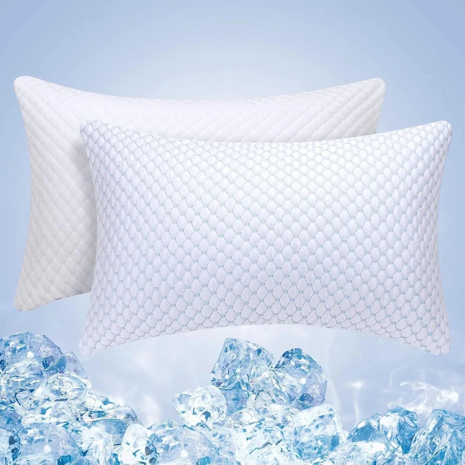 Compressed Memory Foam Pillow King 2-Pack, Sleep Cooling Pillow 2-Pack 07FC0E-D4 - KOEEK [8]