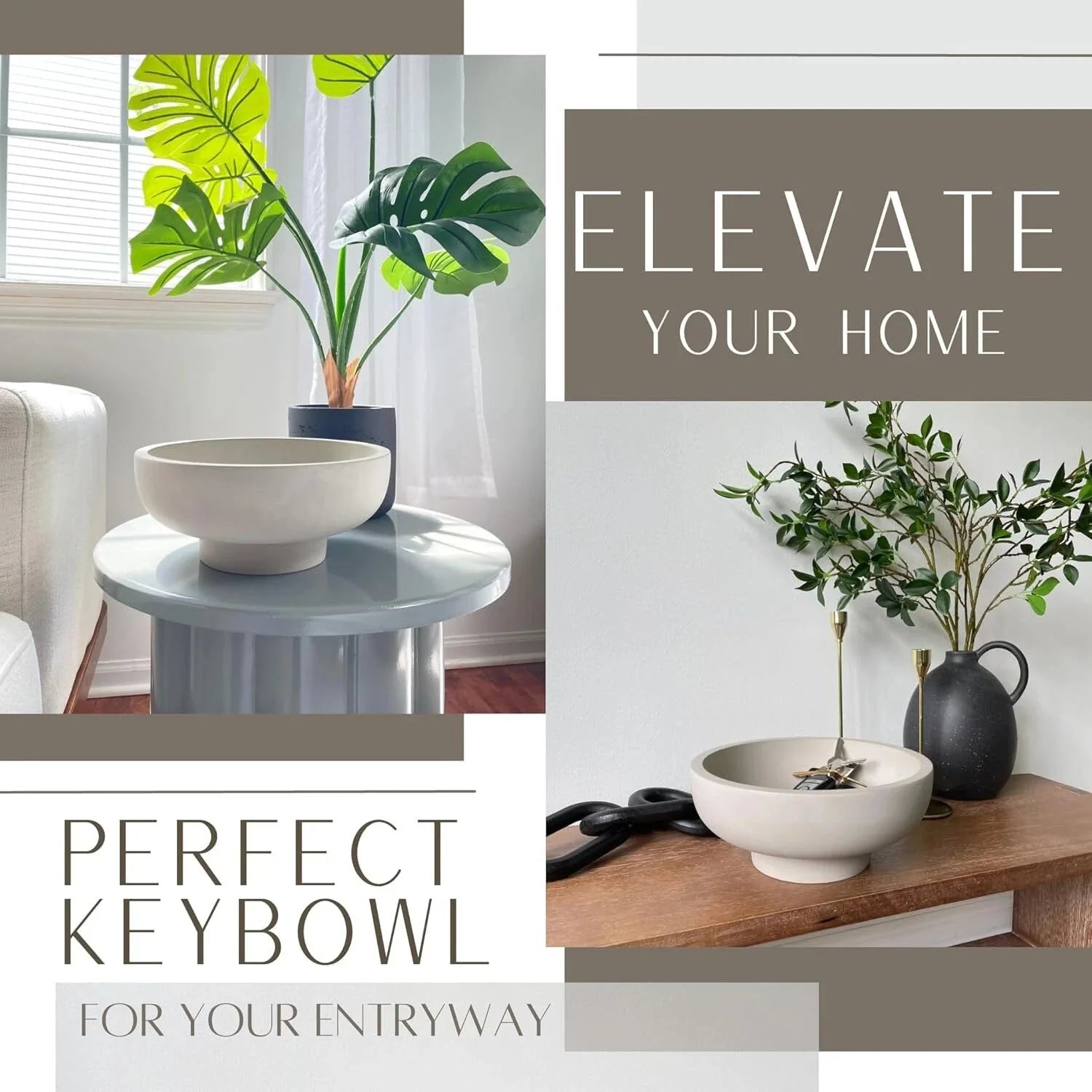 Concrete Fruit Bowls for Kitchen Counters Large Decorative Bowls for Home Décor 07FC0E-D4 - KOEEK [6]