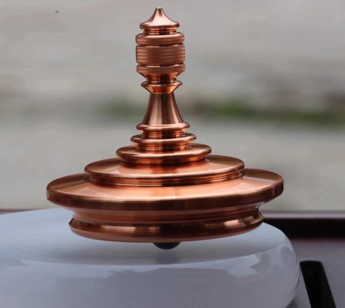 Copper Hand Twisting Spinning Top Ceramic Bead EDC Fidget Spinner Toys Gift 07FC0E-D4 - KOEEK [1]